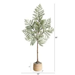 3ft. Unlit Frosted Pine Artificial Christmas Tree In Decorative Planter 7 3ft. Unlit Frosted Pine Artificial Christmas Tree In Decorative Planter -Northlight Decor Store D478921S 2