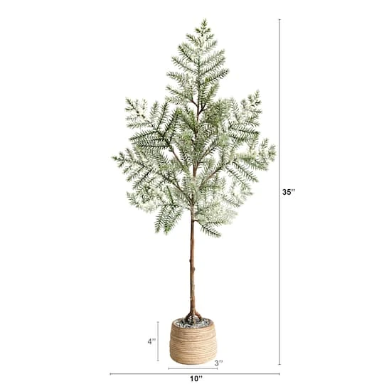 3ft. Unlit Frosted Pine Artificial Christmas Tree In Decorative Planter 3 3ft. Unlit Frosted Pine Artificial Christmas Tree In Decorative Planter - Image 3