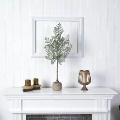 3ft. Unlit Frosted Pine Artificial Christmas Tree In Decorative Planter 8 3ft. Unlit Frosted Pine Artificial Christmas Tree In Decorative Planter -Northlight Decor Store D478921S 3