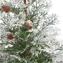 2ft. Pre-Lit Frosted Artificial Christmas Tree In Decorative Planter, Clear Lights 16 2ft. Pre-Lit Frosted Artificial Christmas Tree In Decorative Planter, Clear Lights -Northlight Decor Store D478947S 5