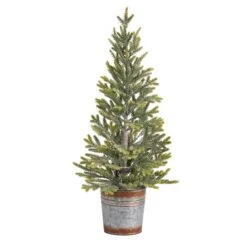 2ft. Pre-Lit Pine Artificial Christmas Tree In Rustic Metal Planter, Warm White Lights 14 2ft. Pre-Lit Pine Artificial Christmas Tree In Rustic Metal Planter, Warm White Lights -Northlight Decor Store D478948S 3