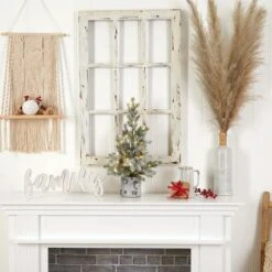 2ft. Pre-Lit Flocked Artificial Christmas Tree In Decorative Birch Bark Planter, LED Lights 10 2ft. Pre-Lit Flocked Artificial Christmas Tree In Decorative Birch Bark Planter, LED Lights -Northlight Decor Store D478949S 4