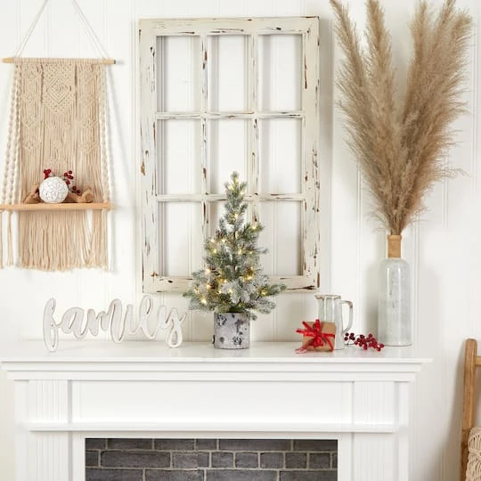 2ft. Pre-Lit Flocked Artificial Christmas Tree In Decorative Birch Bark Planter, LED Lights 5 2ft. Pre-Lit Flocked Artificial Christmas Tree In Decorative Birch Bark Planter, LED Lights - Image 5