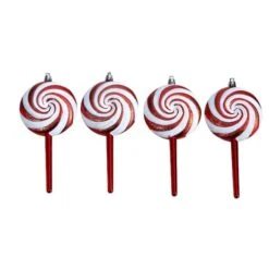 4ct. 7" Shatterproof Christmas Candy Cane Deluxe Ornaments