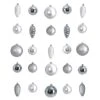 23ct. Silver Shatterproof Lux Christmas Ornament Set