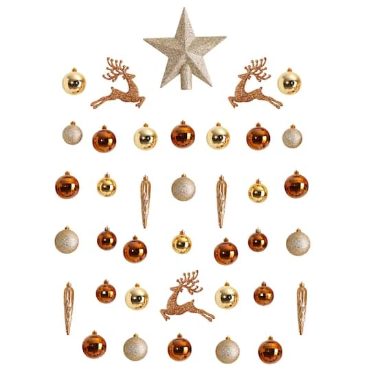40ct. Gold Shatterproof Lux Christmas Ornament Set 2 40ct. Gold Shatterproof Lux Christmas Ornament Set - Image 2