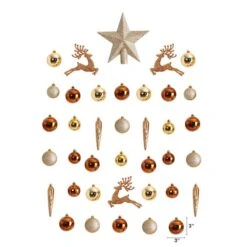 40ct. Gold Shatterproof Lux Christmas Ornament Set 8 40ct. Gold Shatterproof Lux Christmas Ornament Set -Northlight Decor Store D479035S 2