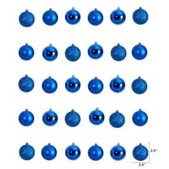 30ct. 2.5" Blue Shatterproof Christmas Ornaments 7 30ct. 2.5" Blue Shatterproof Christmas Ornaments -Northlight Decor Store D479036S 2