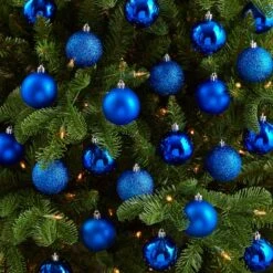 30ct. 2.5" Blue Shatterproof Christmas Ornaments 9 30ct. 2.5" Blue Shatterproof Christmas Ornaments -Northlight Decor Store D479036S 4
