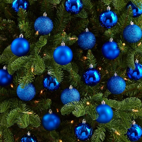 30ct. 2.5" Blue Shatterproof Christmas Ornaments 5 30ct. 2.5" Blue Shatterproof Christmas Ornaments - Image 5