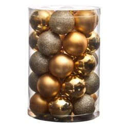 30ct. 2.5" Gold Shatterproof Christmas Ornaments -Northlight Decor Store D479037S 3
