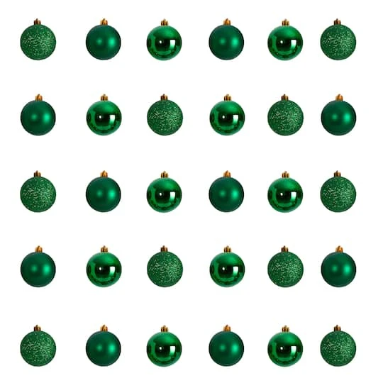 30ct. 2.5" Green Shatterproof Christmas Ornaments 1 30ct. 2.5" Green Shatterproof Christmas Ornaments