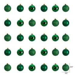 30ct. 2.5" Green Shatterproof Christmas Ornaments 7 30ct. 2.5" Green Shatterproof Christmas Ornaments -Northlight Decor Store D479039S 2