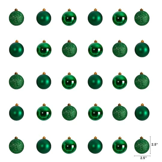 30ct. 2.5" Green Shatterproof Christmas Ornaments 3 30ct. 2.5" Green Shatterproof Christmas Ornaments - Image 3