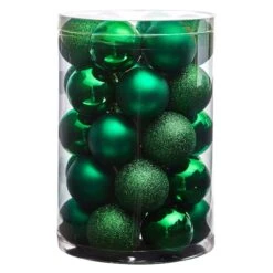 30ct. 2.5" Green Shatterproof Christmas Ornaments 8 30ct. 2.5" Green Shatterproof Christmas Ornaments -Northlight Decor Store D479039S 3