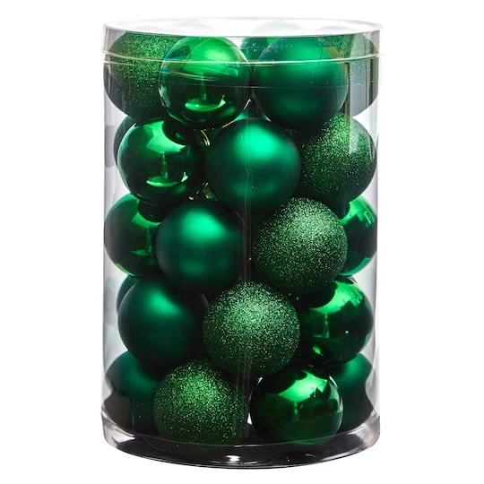 30ct. 2.5" Green Shatterproof Christmas Ornaments 4 30ct. 2.5" Green Shatterproof Christmas Ornaments - Image 4
