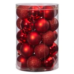 30ct. 2.5" Red Shatterproof Christmas Ornaments -Northlight Decor Store D479040S 3