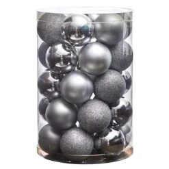 30ct. 2.5" Silver Shatterproof Christmas Ornaments 8 30ct. 2.5" Silver Shatterproof Christmas Ornaments -Northlight Decor Store D479041S 3