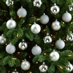 30ct. 2.5" Silver Shatterproof Christmas Ornaments 9 30ct. 2.5" Silver Shatterproof Christmas Ornaments -Northlight Decor Store D479041S 4