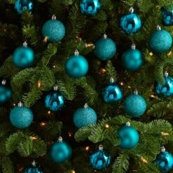 30ct. 2.5" Teal Shatterproof Christmas Ornaments 9 30ct. 2.5" Teal Shatterproof Christmas Ornaments -Northlight Decor Store D479043S 4
