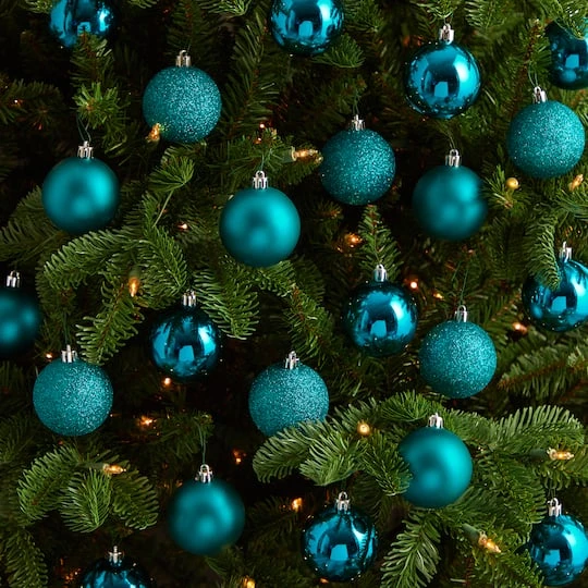 30ct. 2.5" Teal Shatterproof Christmas Ornaments 5 30ct. 2.5" Teal Shatterproof Christmas Ornaments - Image 5
