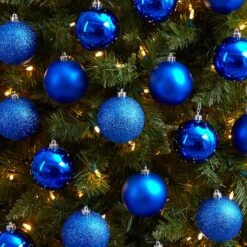 20ct. 3" Blue Shatterproof Christmas Ornaments -Northlight Decor Store D479044S 4