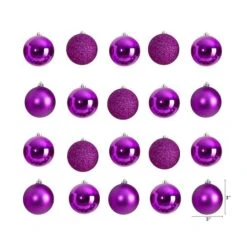 20ct. 3" Pink Shatterproof Christmas Ornaments 7 20ct. 3" Pink Shatterproof Christmas Ornaments -Northlight Decor Store D479045S 2