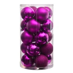 20ct. 3" Pink Shatterproof Christmas Ornaments 8 20ct. 3" Pink Shatterproof Christmas Ornaments -Northlight Decor Store D479045S 3