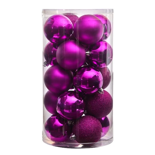 20ct. 3" Pink Shatterproof Christmas Ornaments 4 20ct. 3" Pink Shatterproof Christmas Ornaments - Image 4