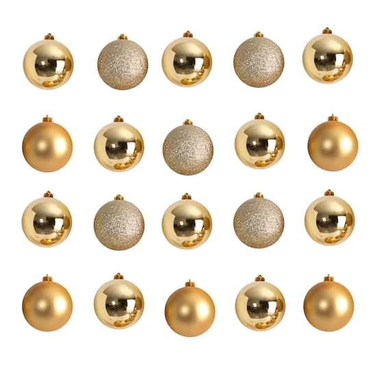 20ct. 3" Gold Shatterproof Christmas Ornaments 1 20ct. 3" Gold Shatterproof Christmas Ornaments