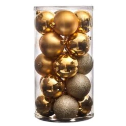 20ct. 3" Gold Shatterproof Christmas Ornaments 8 20ct. 3" Gold Shatterproof Christmas Ornaments -Northlight Decor Store D479046S 3