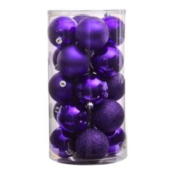 20ct. 3" Purple Shatterproof Christmas Ornaments 8 20ct. 3" Purple Shatterproof Christmas Ornaments -Northlight Decor Store D479048S 3
