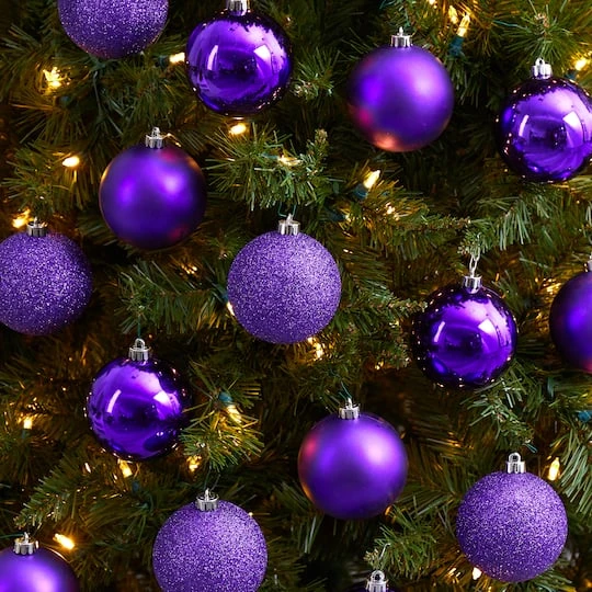20ct. 3" Purple Shatterproof Christmas Ornaments 5 20ct. 3" Purple Shatterproof Christmas Ornaments - Image 5