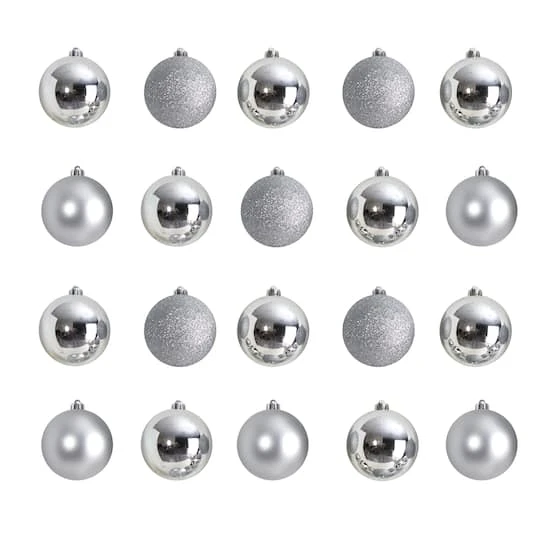 20ct. 3" Silver Shatterproof Christmas Ornaments 2 20ct. 3" Silver Shatterproof Christmas Ornaments - Image 2