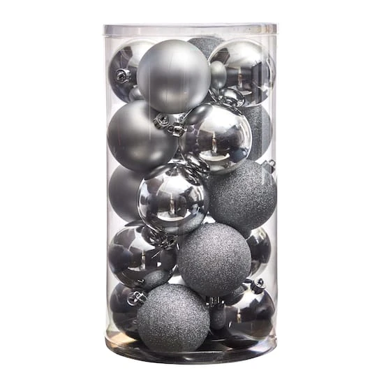 20ct. 3" Silver Shatterproof Christmas Ornaments 4 20ct. 3" Silver Shatterproof Christmas Ornaments - Image 4