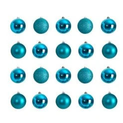 20ct. 3" Teal Shatterproof Christmas Ornaments