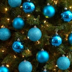 20ct. 3" Teal Shatterproof Christmas Ornaments -Northlight Decor Store D479051S 4