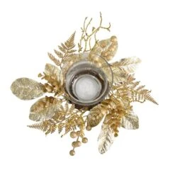 10" Golden Artificial Christmas Candelabrum