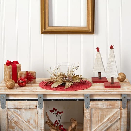 10" Golden Artificial Christmas Candelabrum 6 10" Golden Artificial Christmas Candelabrum - Image 6