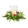 8" Cedar & Berries Artificial Christmas Candelabrum