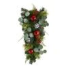 26" Christmas Greenery Ornament Teardrop Swag