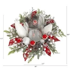 15" Christmas Lighted Forest Candle Holder Arrangement -Northlight Decor Store D479061S 2