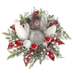 15" Christmas Lighted Forest Candle Holder Arrangement -Northlight Decor Store D479061S 3