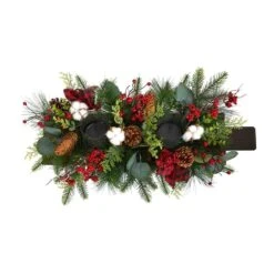 24" Berries, Pinecones & Eucalyptus Arrangement -Northlight Decor Store D479066S 3
