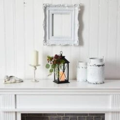 12" Berries & Greenery Metal Lantern Artificial Table Christmas Arrangement With LED Candle -Northlight Decor Store D479080S 4