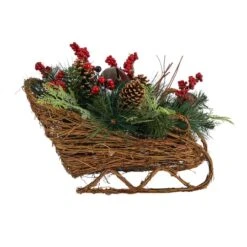 18" Sleigh Pinecones & Berries Artificial Christmas Arrangement 9 18" Sleigh Pinecones & Berries Artificial Christmas Arrangement -Northlight Decor Store D479082S 3