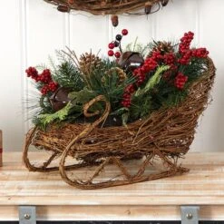 18" Sleigh Pinecones & Berries Artificial Christmas Arrangement 8 18" Sleigh Pinecones & Berries Artificial Christmas Arrangement -Northlight Decor Store D479082S 4
