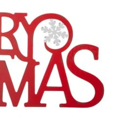 Glitzhome® 24" Red Merry Christmas Metal Wall Décor -Northlight Decor Store D479420S 6