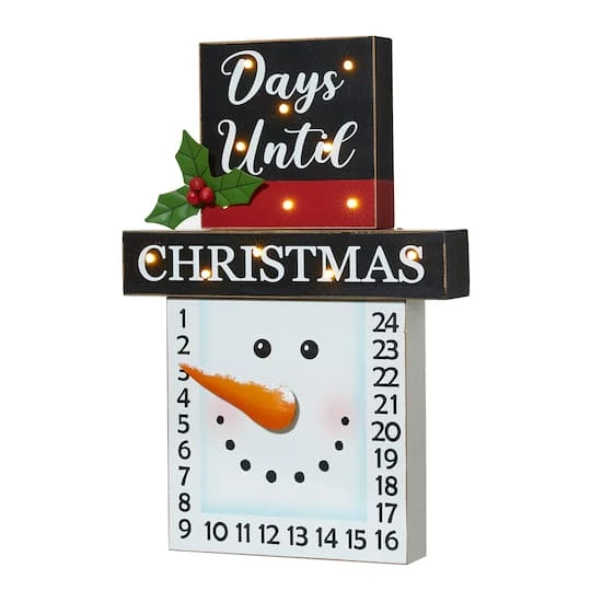 Glitzhome® 15" LED Christmas Snowman Countdown Décor 1 Glitzhome® 15" LED Christmas Snowman Countdown Décor