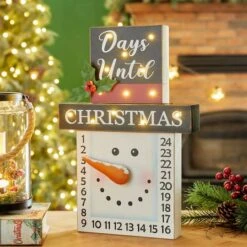 Glitzhome® 15" LED Christmas Snowman Countdown Décor 11 Glitzhome® 15" LED Christmas Snowman Countdown Décor -Northlight Decor Store D479443S 2